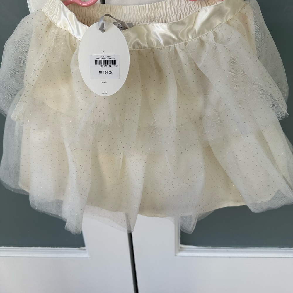 Janie and Jack Cream Tulle Skirt with Glitter